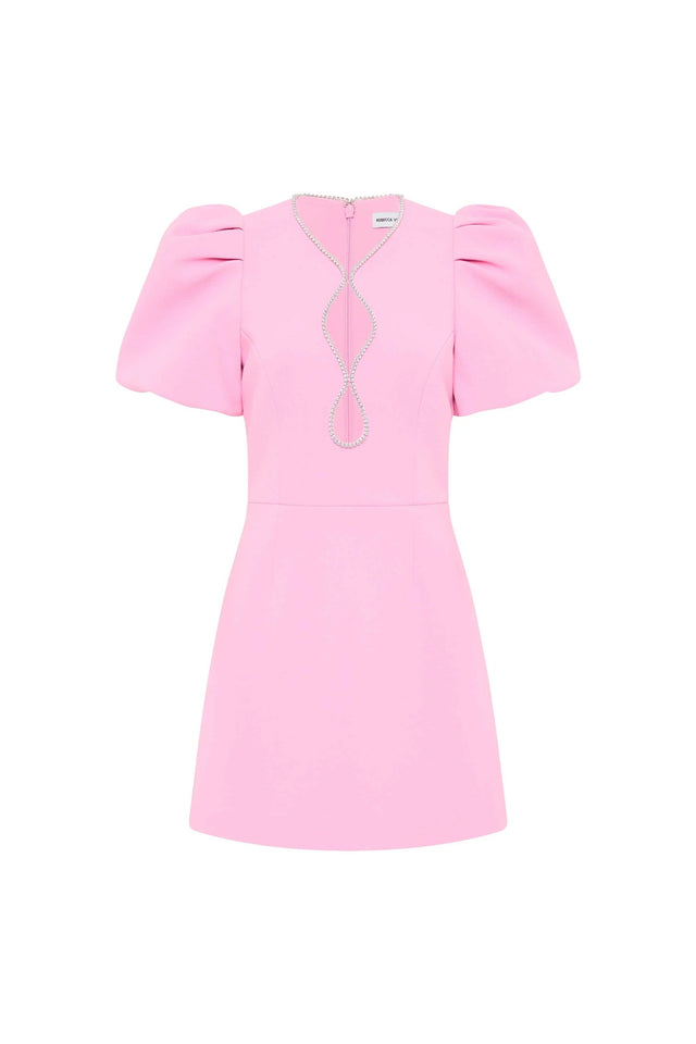 Rebecca Vallance Karina Puff Sleeve Mini Dress Pink Size 6 - 6 / Pink - Dresses