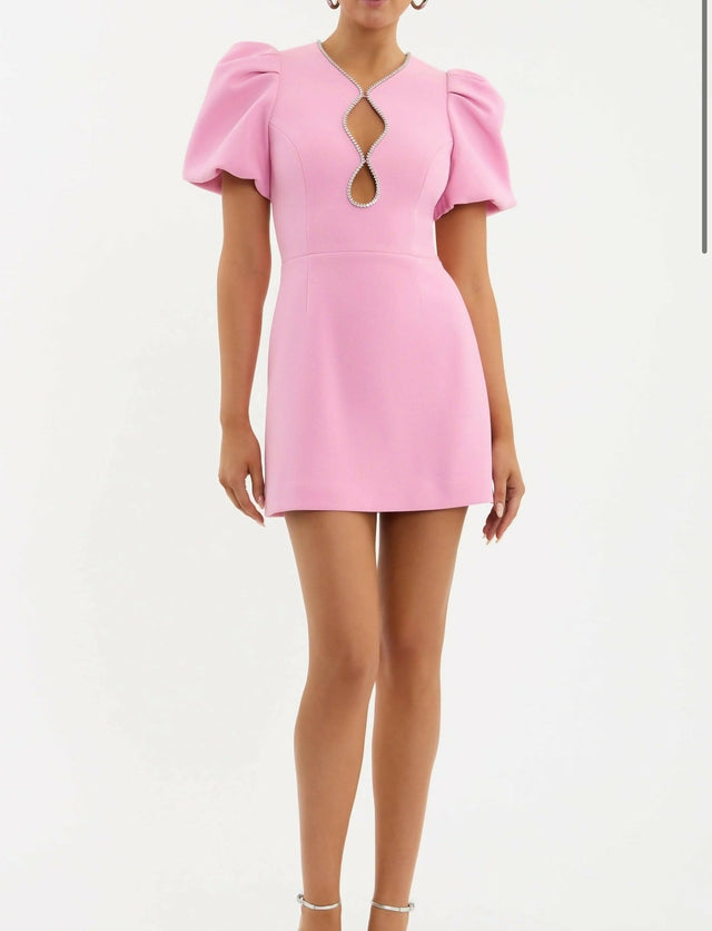 Rebecca Vallance Karina Puff Sleeve Mini Pink - 8 / Pink - Dresses