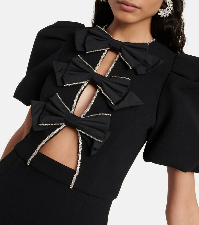 Rebecca Vallance Katie Bow Mini Dress Size 14 - 14 / Black - Dresses