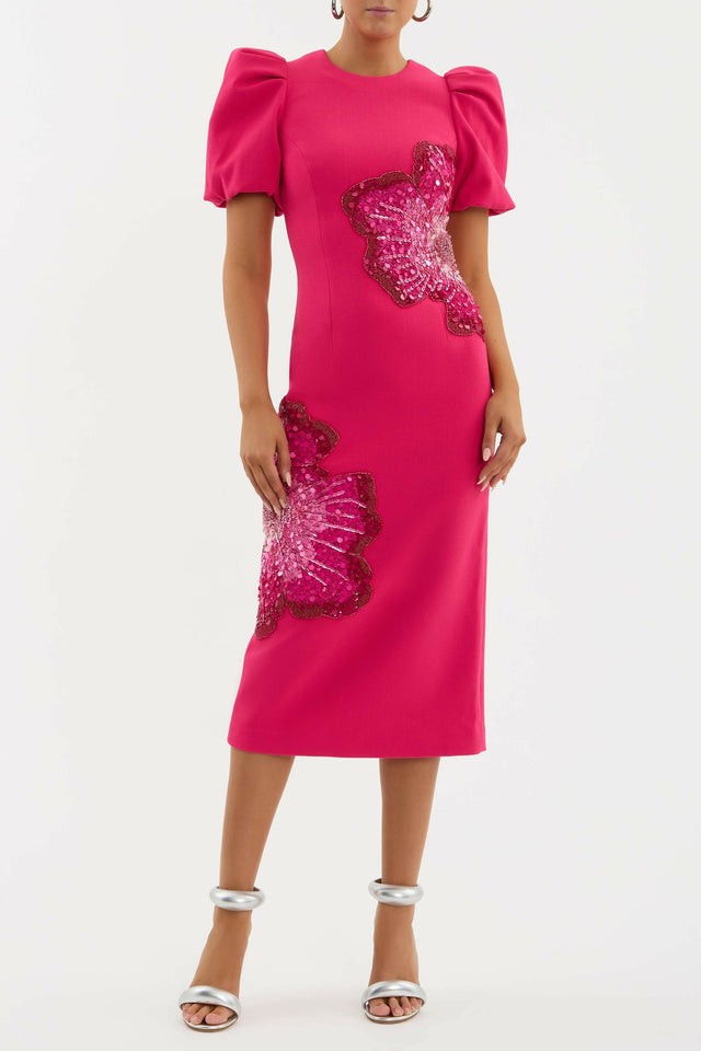 Rebecca Vallance Layana Midi Dress - 10 / Red - Dresses