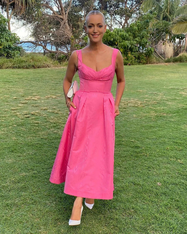 RebeccaVallancePinkDress
