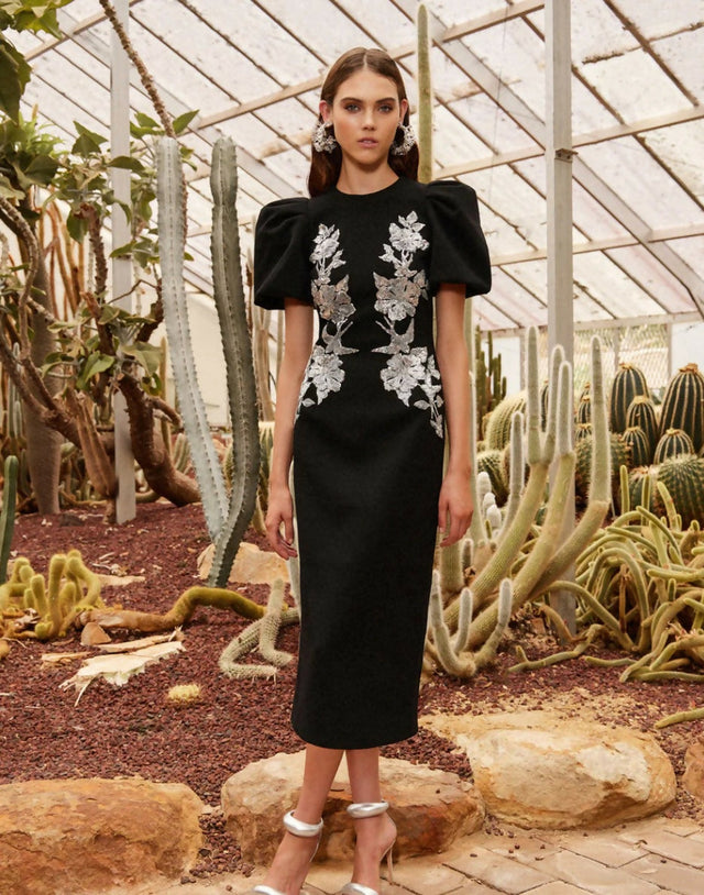 Rebecca Vallance Monroe Midi Dress - 10 / Black - Dresses