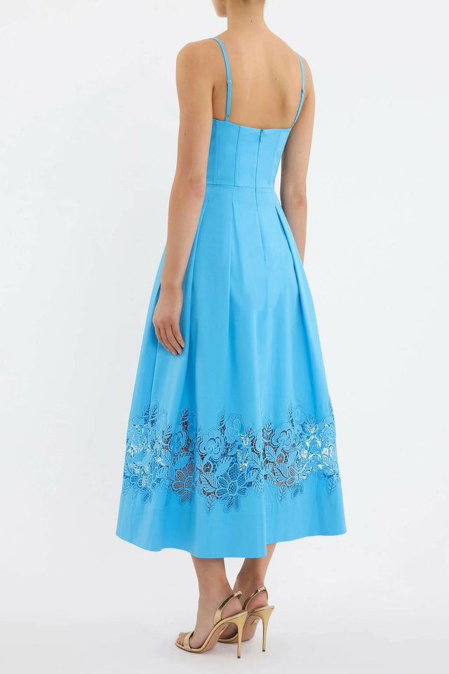 Rebecca Vallance Montreux Midi Dress - 12 / Blue - Dresses