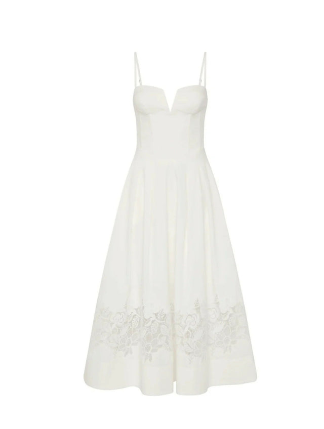 Rebecca Vallance Montreux Midi Dress - 12 / White - Dresses
