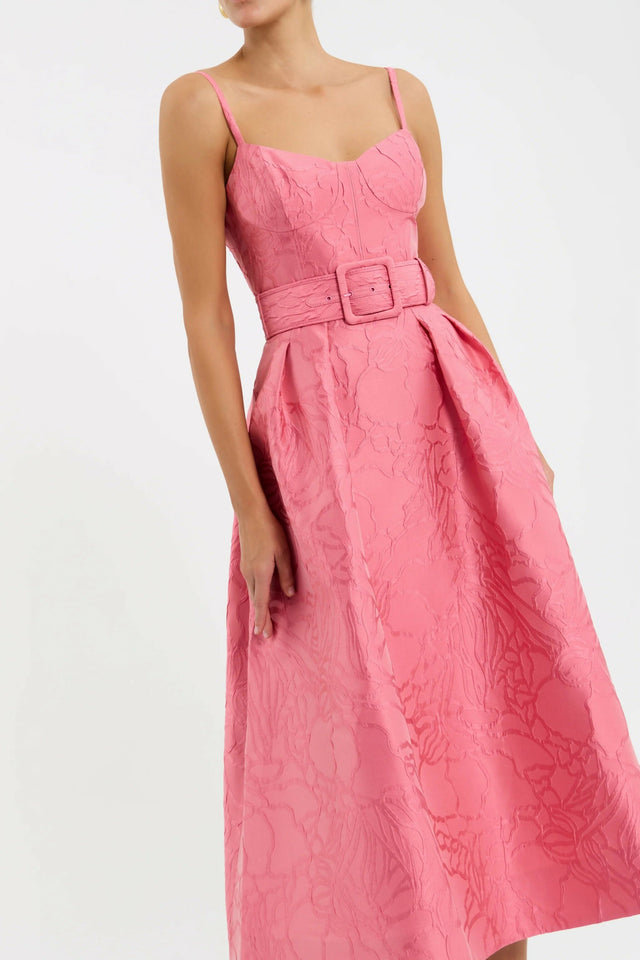 Rebecca Vallance Petra Midi Dress - 10 / Pink - Dresses