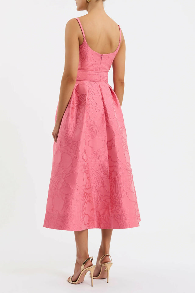 Rebecca Vallance Petra Midi Dress - 10 / Pink - Dresses