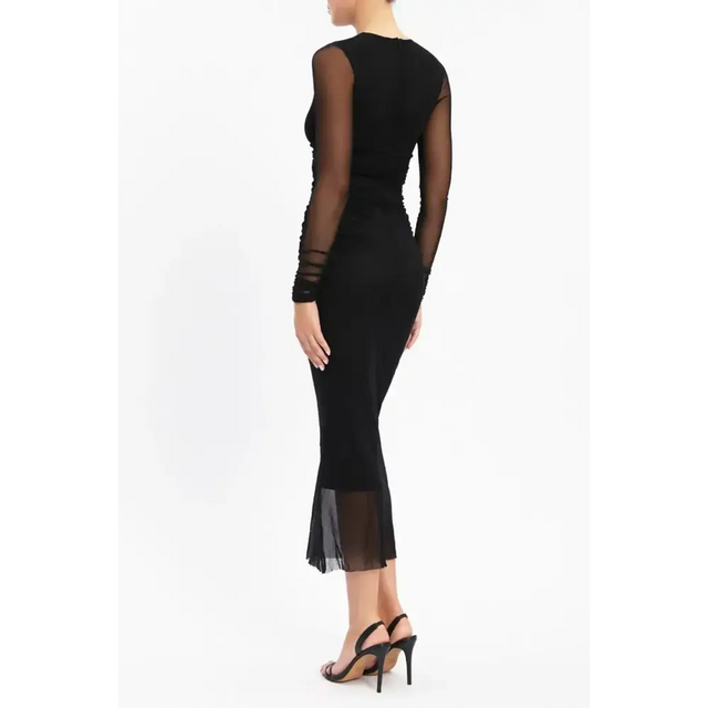 Rebecca Vallance Raphael Keyhole Midi Dress - 6 / Black - Dresses