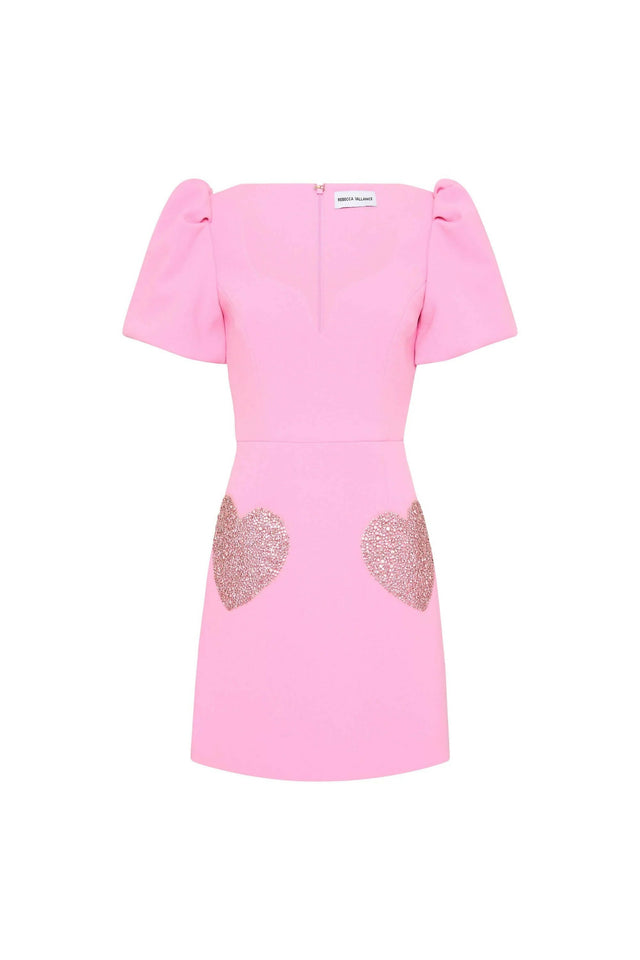 Rebecca Vallance Rochelle Puff Sleeve Mini Dress - 8 / Pink - Dresses