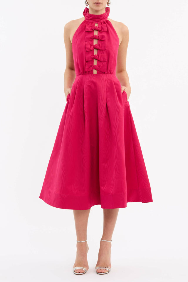 Rebecca Vallance Tahlia Halter Midi Dress Pink Size AU 10 - 10 / Pink - Dresses