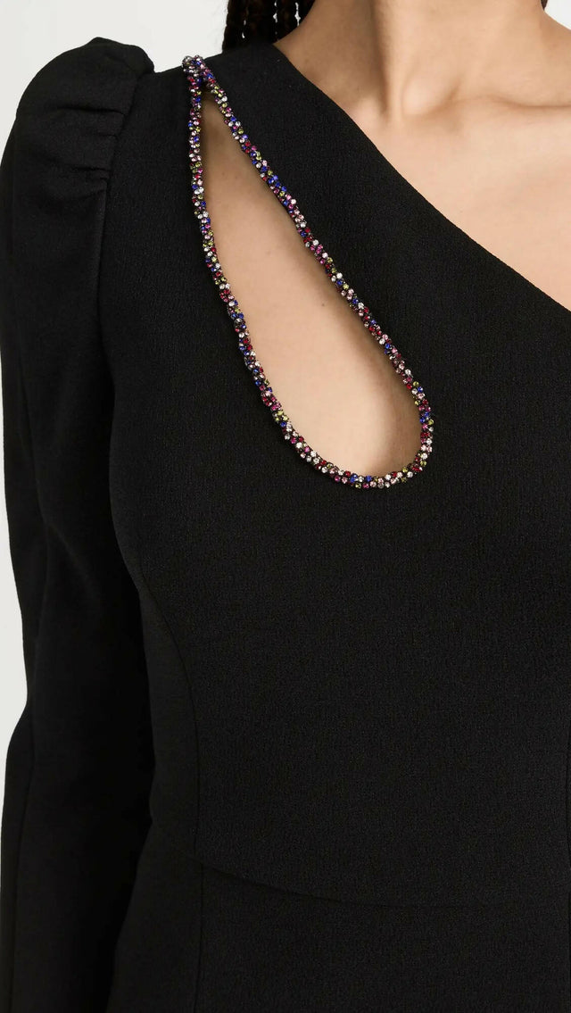 Rebecca Vallance Victoria One Sleeve Mini Black Size 12 - 12 / Black - Dresses