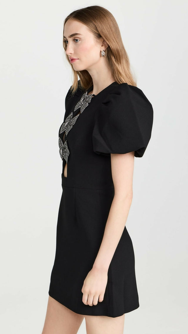 Rebecca Vallance Yvonne Bow Mini Dress in Black Size 10 - 10 / Black - Dresses