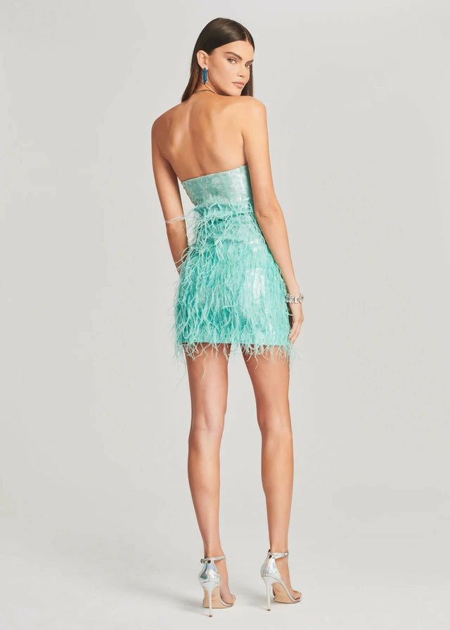 Retrofete - Retrofete Anastasia Sequin Feather Dress
