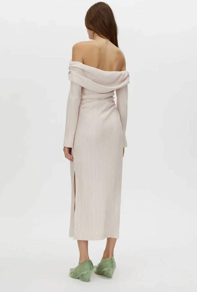 Camilla and Marc Shaw Off Shoulder Dress in Ice Pink