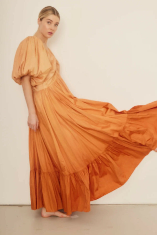 Rooh Collective Birthday Gown in Orange Ombrè - Dresses