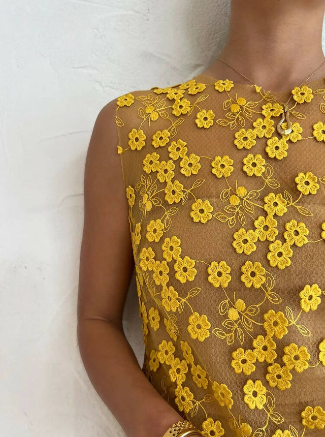 Rumer The Label Rosella Midi Dress in Yellow - Dresses