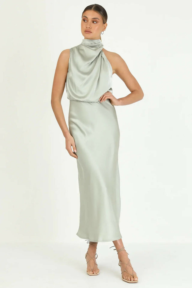 Runway Annabel Dress Sage Green - 10 / Green - Dresses