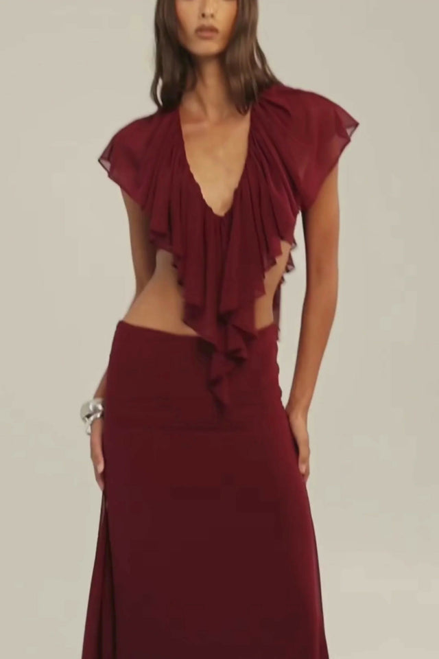 Ance Gria Clover Set in Burgandy