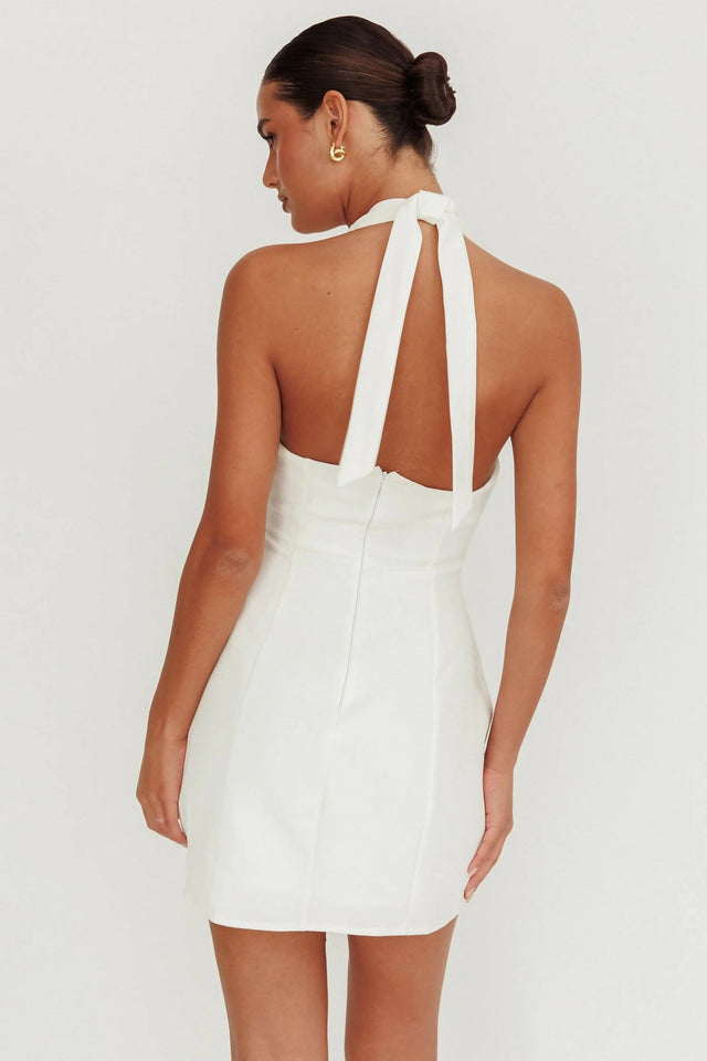 Saints & Secrets Elisabet Halterneck Mini Dress - 6 / White - Dresses