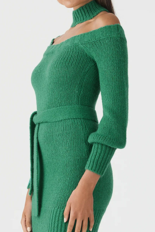 San Sloane Cashel Dress Green - Dresses