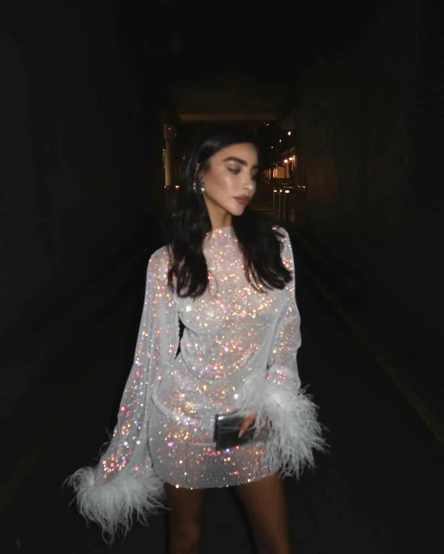 Santa Brands - Santa Brands Feathers Mini Dress