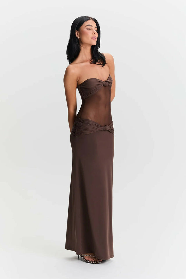 Sasha Therese Amara Maxi Dress — Brown - Dresses
