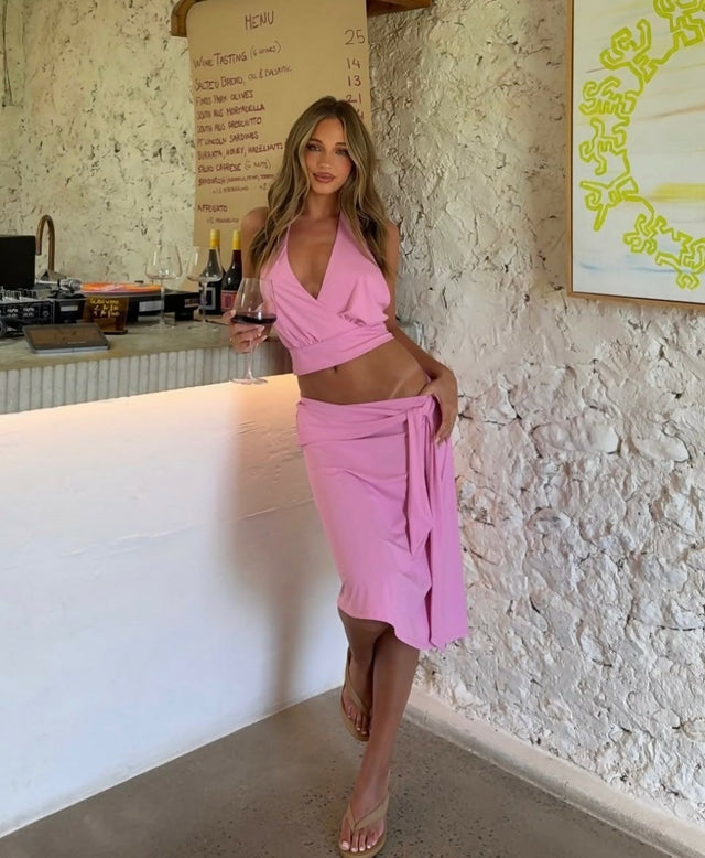 SASHA THERESE Luna Top & Skirt Pink - Outfit Sets