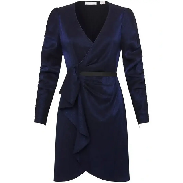 SASS & BIDE Wrapped In Love Dress - 8 / Navy - Dresses
