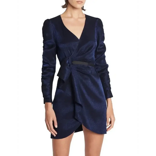 SASS & BIDE Wrapped In Love Dress - 8 / Navy - Dresses