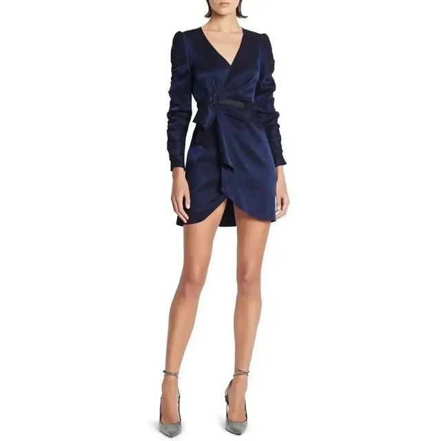 SASS & BIDE Wrapped In Love Dress - 8 / Navy - Dresses