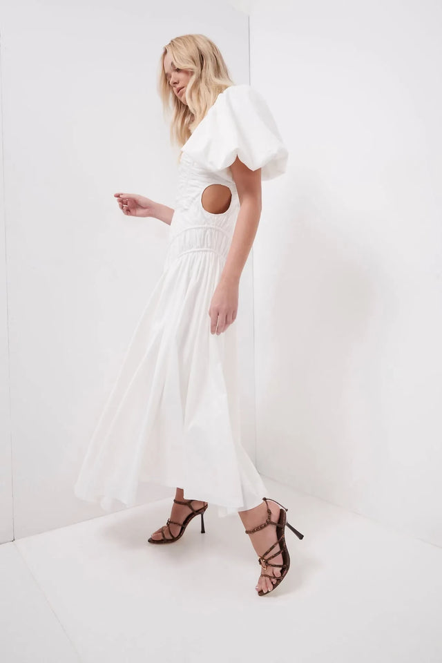AJE Siren Midi Dress White