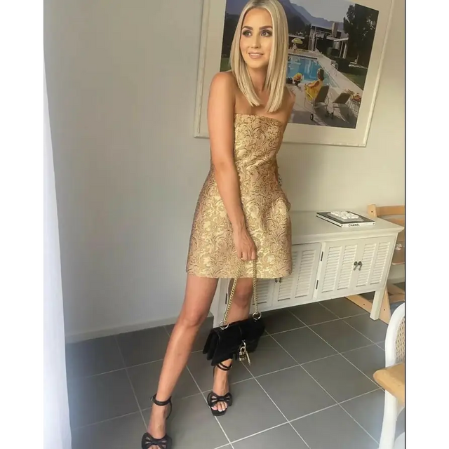Scanlan Theodore Brocade Dress - 6 / Gold - Dresses