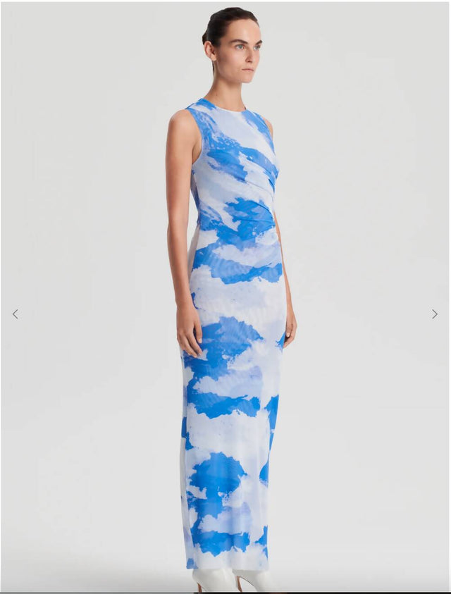 Scanlan Theodore Cloud Print Dress in Blue - Dresses