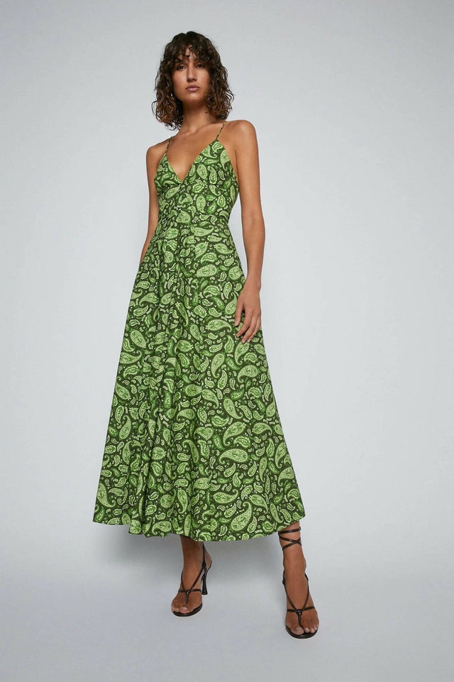 Scanlan Theodore - Scanlan Theodore Cotton Paisley Shoestring Dress - Size 8