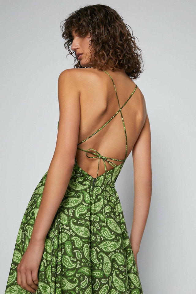 Scanlan Theodore - Scanlan Theodore Cotton Paisley Shoestring Dress - Size 8