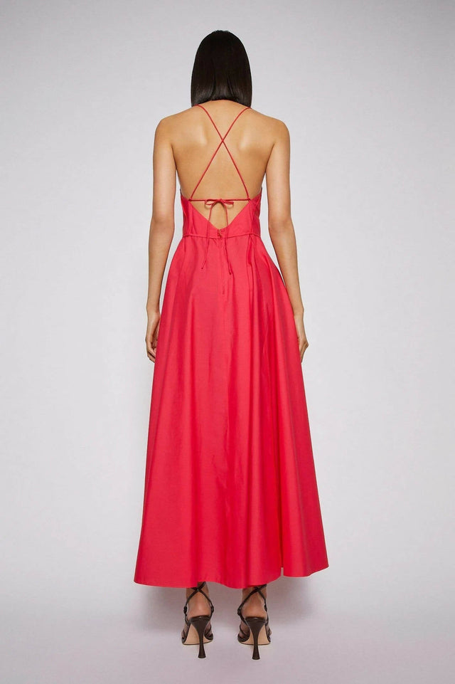Scanlan Theodore Cotton Scrappy Midi Dress in Fuschia Pink - 8 / Fuschia - Dresses