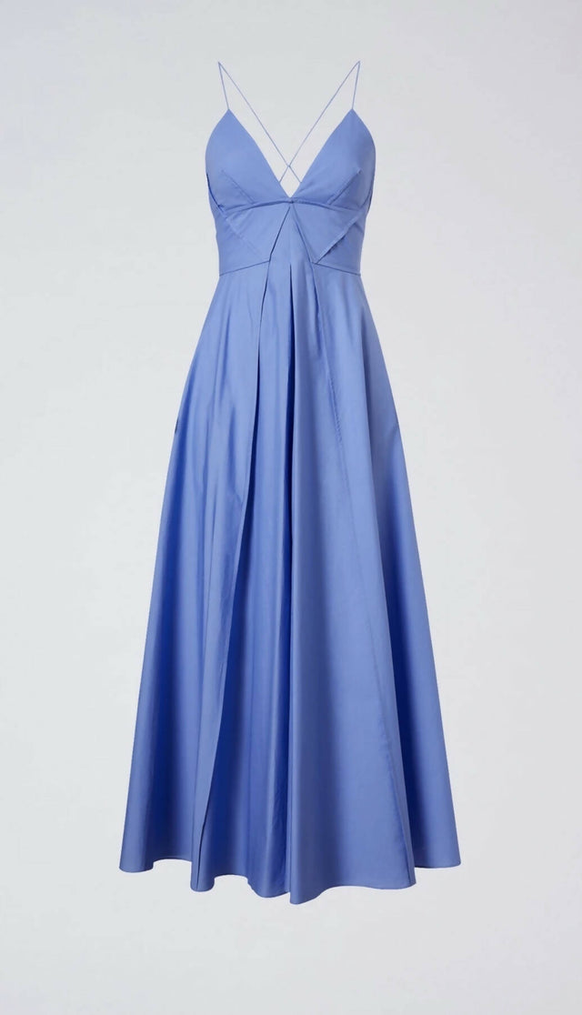 Scanlan Theodore Cotton Strappy Midi Dress in Blue - 8 / Blue - Dresses