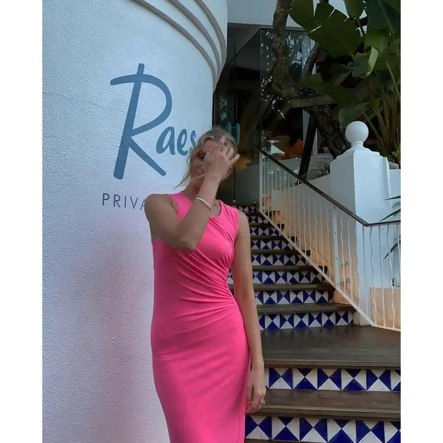 Scanlan Theodore Italian Mesh Gathered Dress - 6 / Pink - Dresses