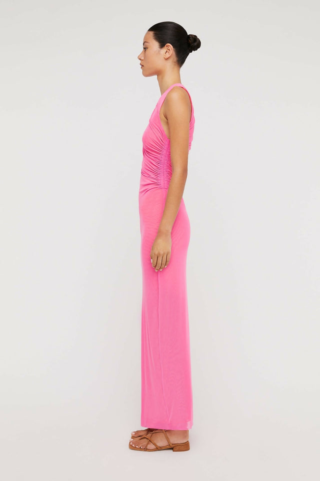 Scanlan Theodore Italian Mesh Gathered Dress - 6 / Pink - Dresses