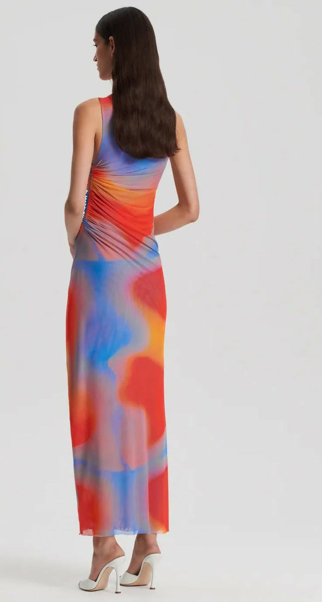 Scanlan Theodore Italian Watercolour Print Dress Blue/Red - Dresses