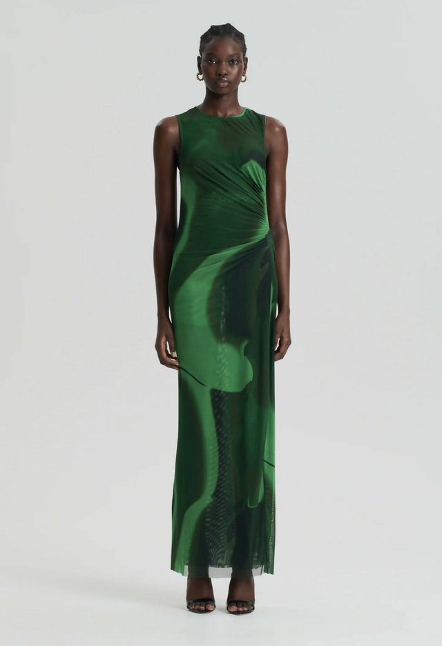 Scanlan Theodore - Scanlan Theodore Italian Watercolour Print Dress in Safari