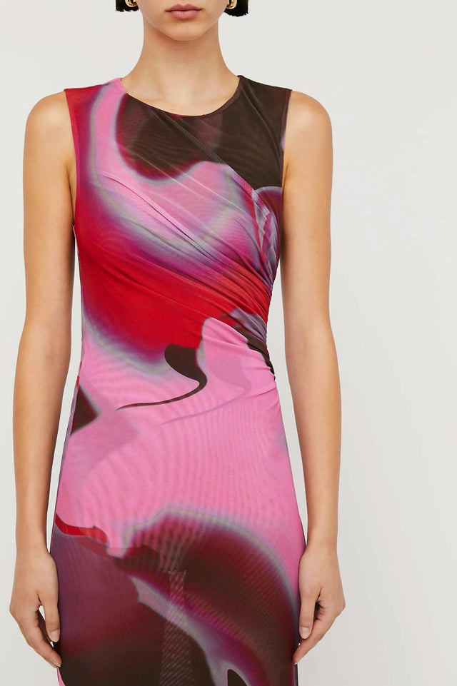 Scanlan Theodore Italian Watercolour Print Dress Raspberry Size 8 - 8 / Multi - Dresses