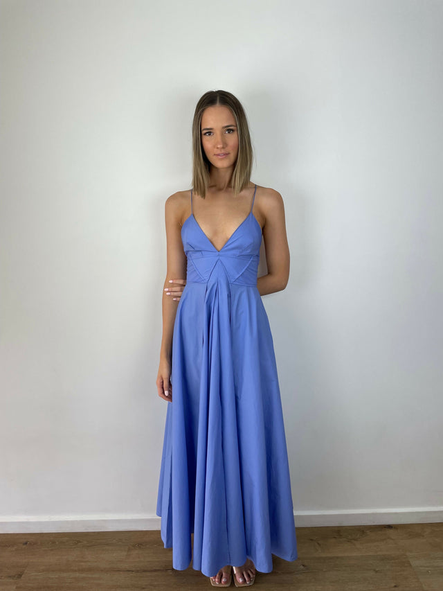 Scanlan Theodore Parachute Strappy Cotton Dress - 8 / Blue - Dresses