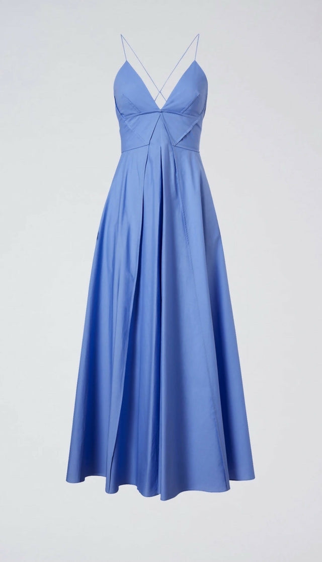 Scanlan Theodore Parachute Strappy Cotton Dress - 8 / Blue - Dresses