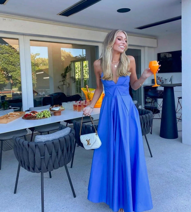 Scanlan Theodore Parachute Strappy Cotton Dress - 8 / Blue - Dresses