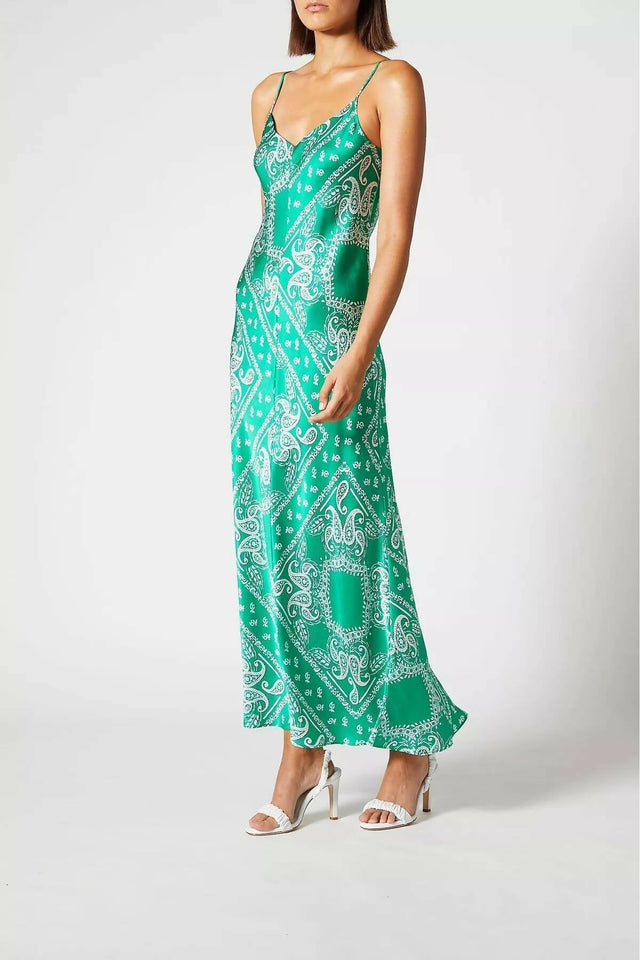 Scanlan Theodore Silk Paisley Long Slip Dress - Dresses