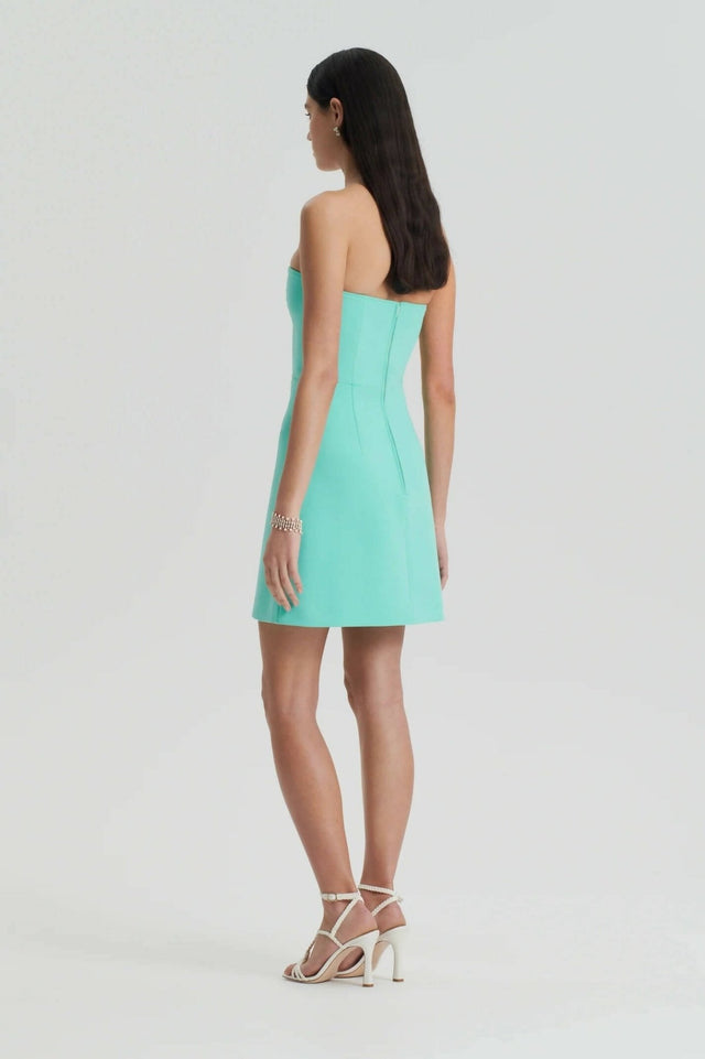 Scanlan Theodore - Scanlan Theodore Tailored Bustier Dress in Turquoise