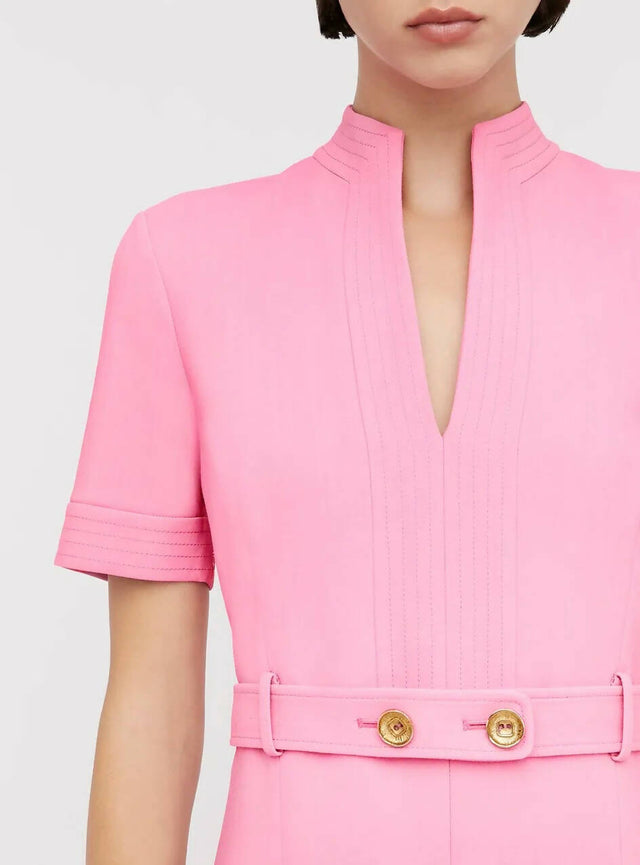 Scanlan Theodore Tailored Pleat Dress Pink Dress - 10 / Pink - Dresses