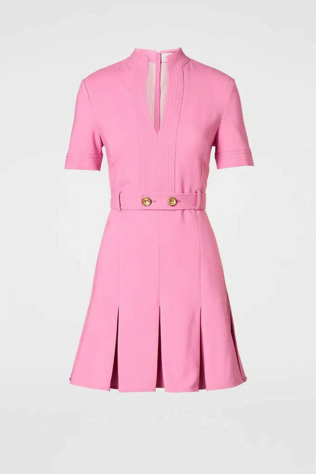 Scanlan Theodore Tailored Pleat Dress Pink Dress - 10 / Pink - Dresses
