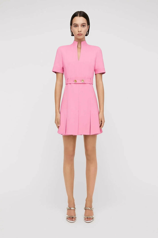 Scanlan Theodore Tailored Pleat Dress Pink Dress - 10 / Pink - Dresses