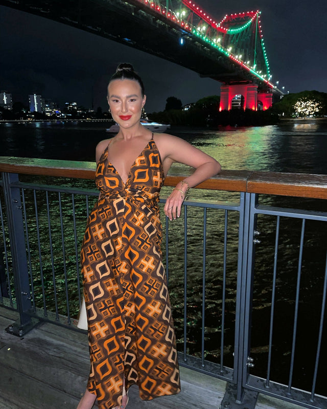 Scanlan Theodore - Scanlan Theodore Tile Print Cotton Dress Caramel